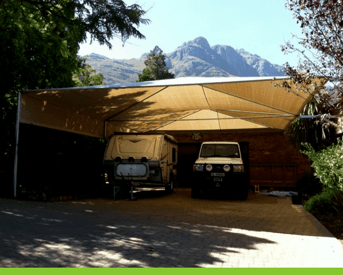 Tailor made interconnected pyramid shade ports in the Western Cape 