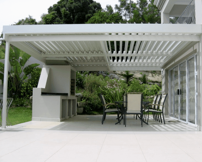 We install adaptable outside louvre for home-use garden shading 