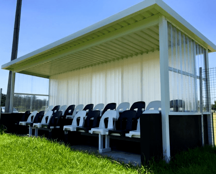 We inserted a dugout patio cover for a football club in Helderberg, Cape Town 