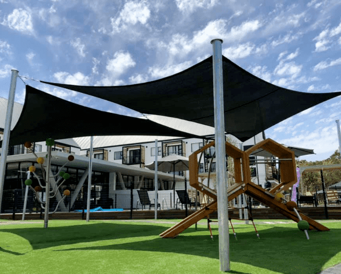 We inserted a multi shade sail for Paardevlei Lifestyle Estate in Somerset West 