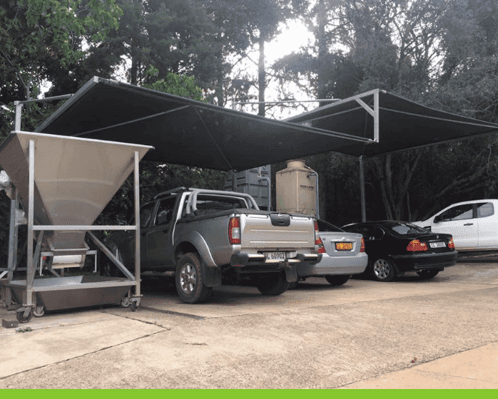 We install cantilevered pyramid shade ports