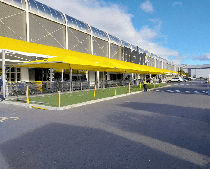 We install pyramid stepped full cantilevered shade port covers