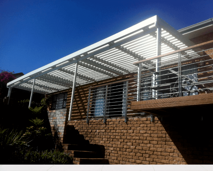 Outdoor louvre shading for walkway and for the homes exterior rooms