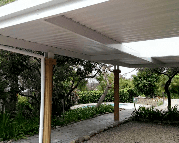 Down To Earth designs chromadek carports with skylights 