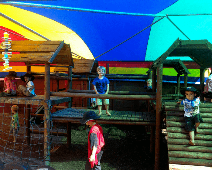 Shade ports for kids play areas