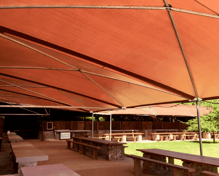 Netted shade roofs for restaurants in Cape Town
