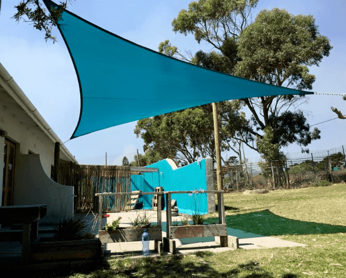 We installed a residential triangle awning