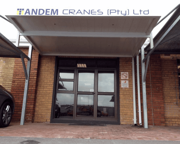 We installed a veranda over for Tandem Cranes in Bellville