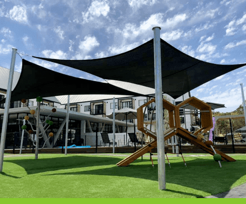 Shaded play area installations